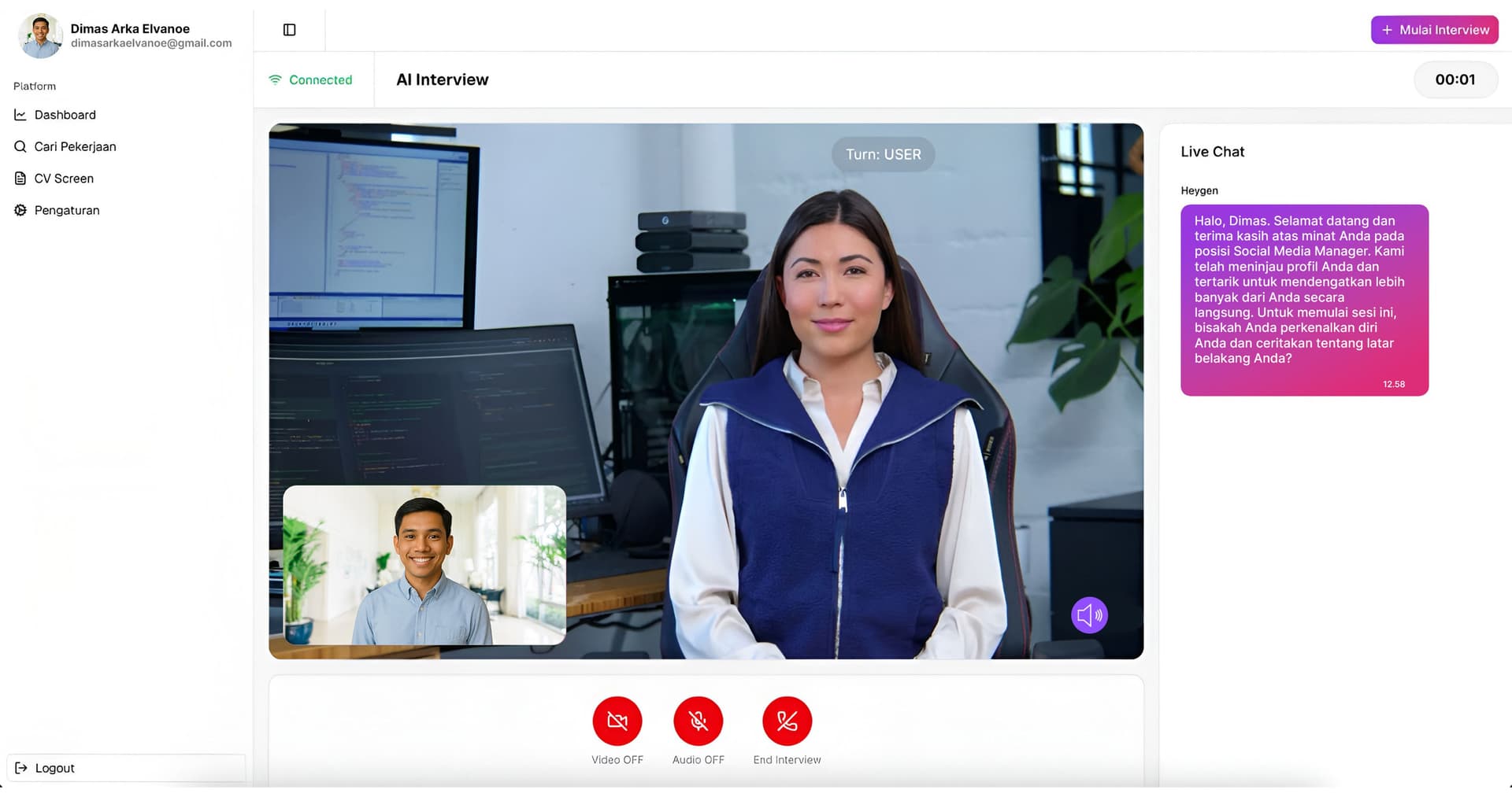 Interview dengan Avatar AI