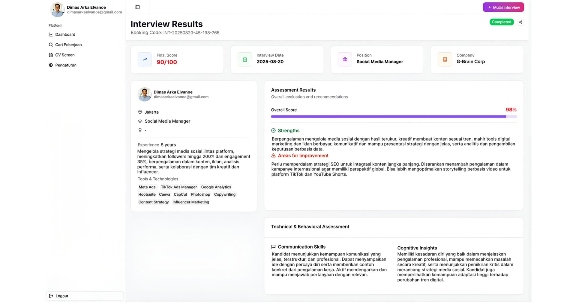Hasil Evaluasi Lengkap